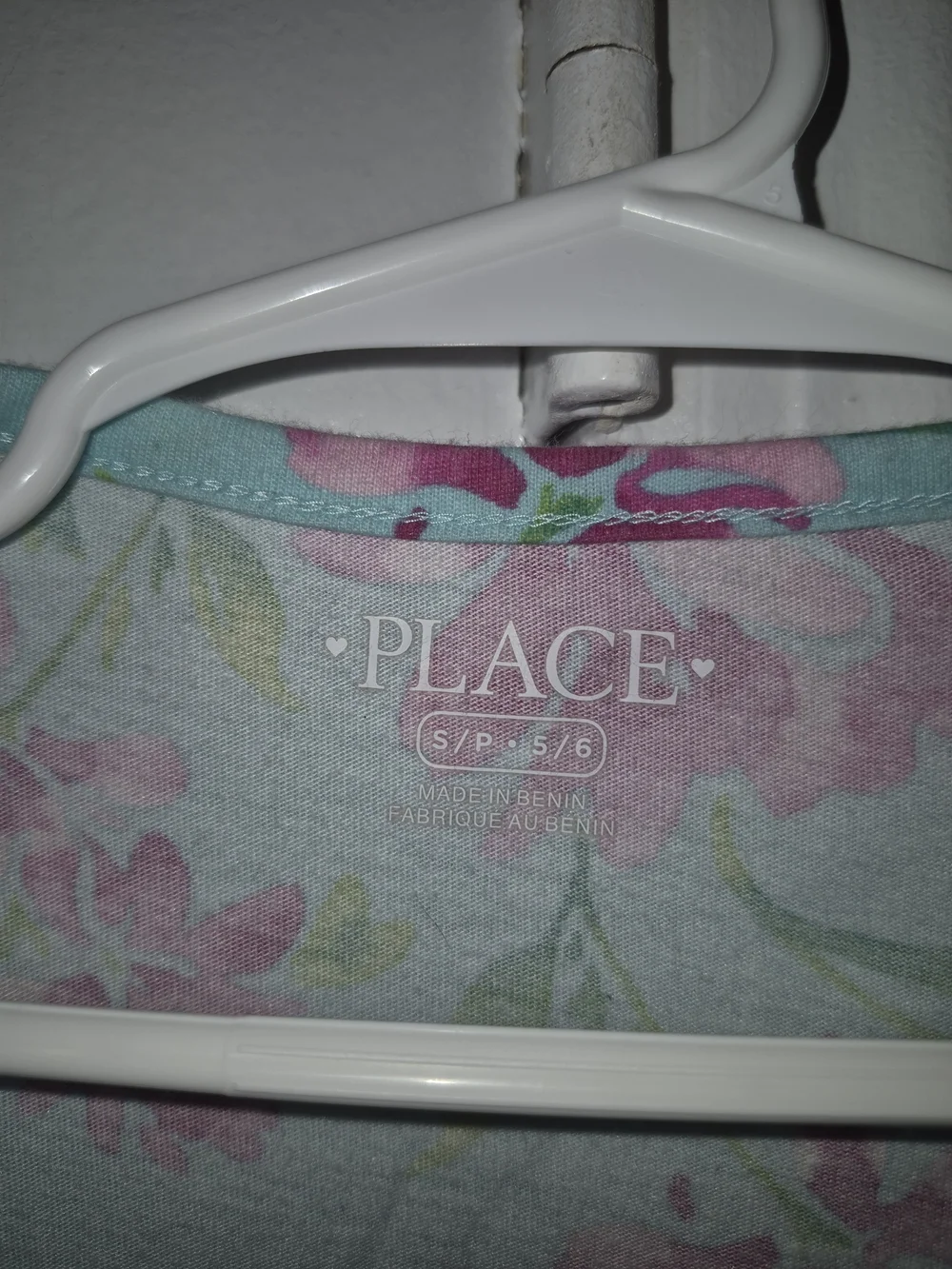 Children's Place Size 5/6 Girls Floral Print Aqua Dress with Pink Flowers - Picture 3 of 5